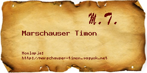 Marschauser Timon névjegykártya